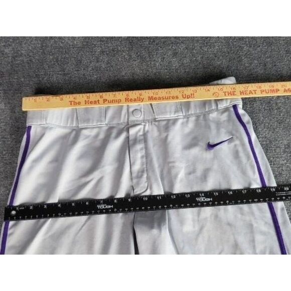 Nike Baseball Performance Pants Men Snap Sz L Gray Purple Collegiate Sportswear - Picture 5 of 8